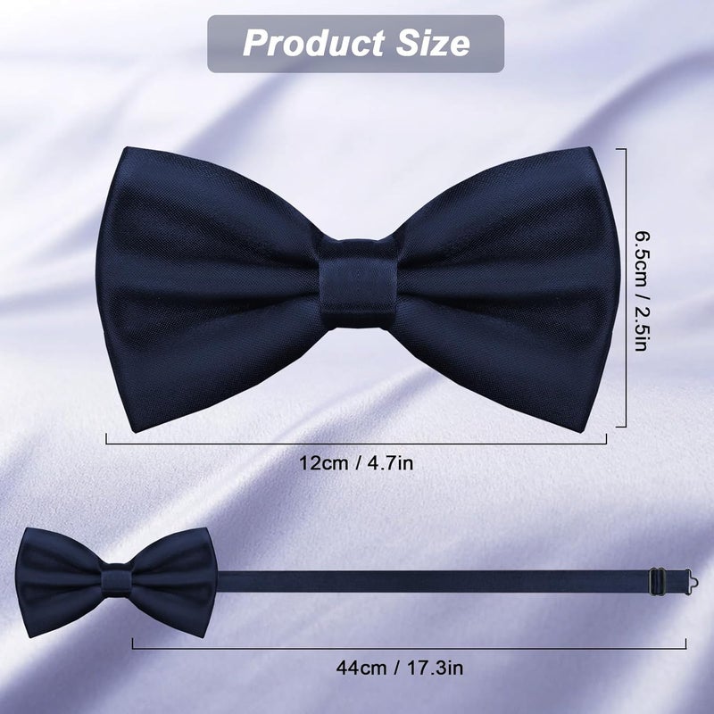 WOXVM Men's Bow Ties Solid Color Pre-Tied Bow Tie Satin Formal Tuxedo Bowtie Adjustable Neck Bowtie for Men Wedding Party - Image 3